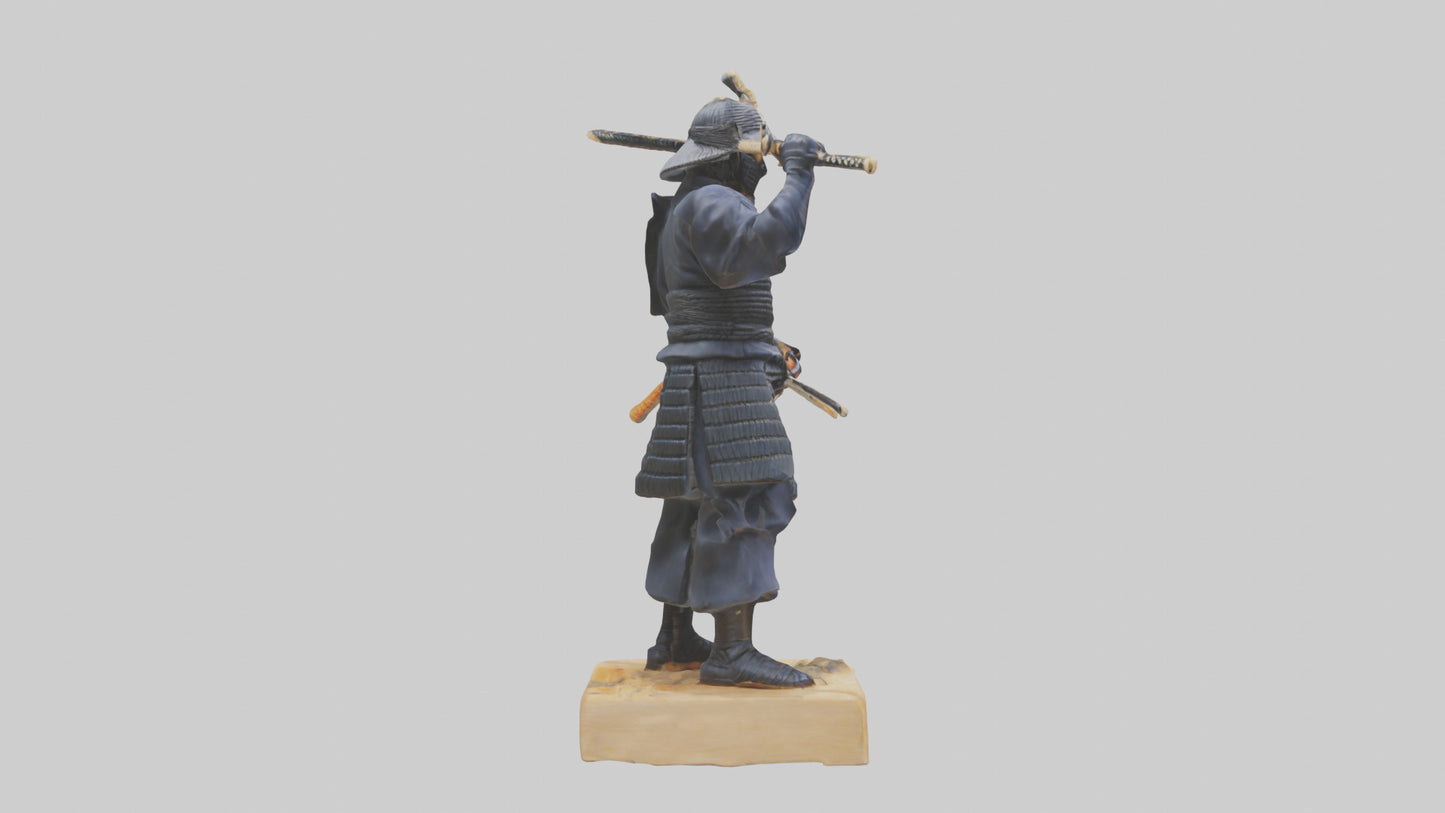 3D model Kendo Fighter Statue model VR / AR / low-poly