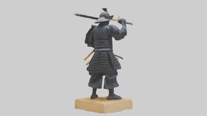 3D model Kendo Fighter Statue model VR / AR / low-poly