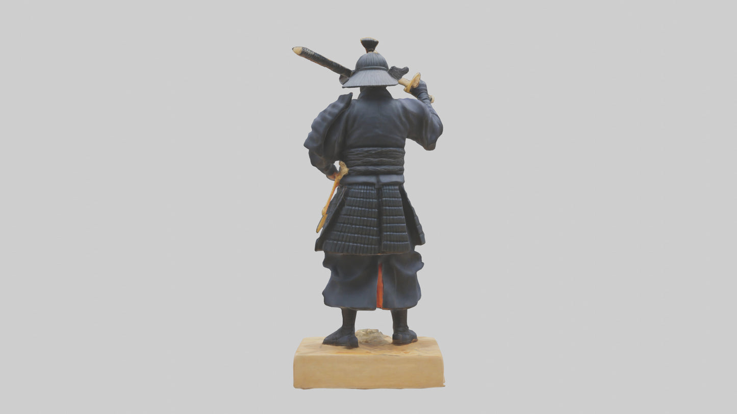 3D model Kendo Fighter Statue model VR / AR / low-poly