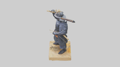 3D model Kendo Fighter Statue model VR / AR / low-poly