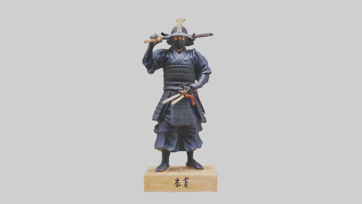 3D model Kendo Fighter Statue model VR / AR / low-poly