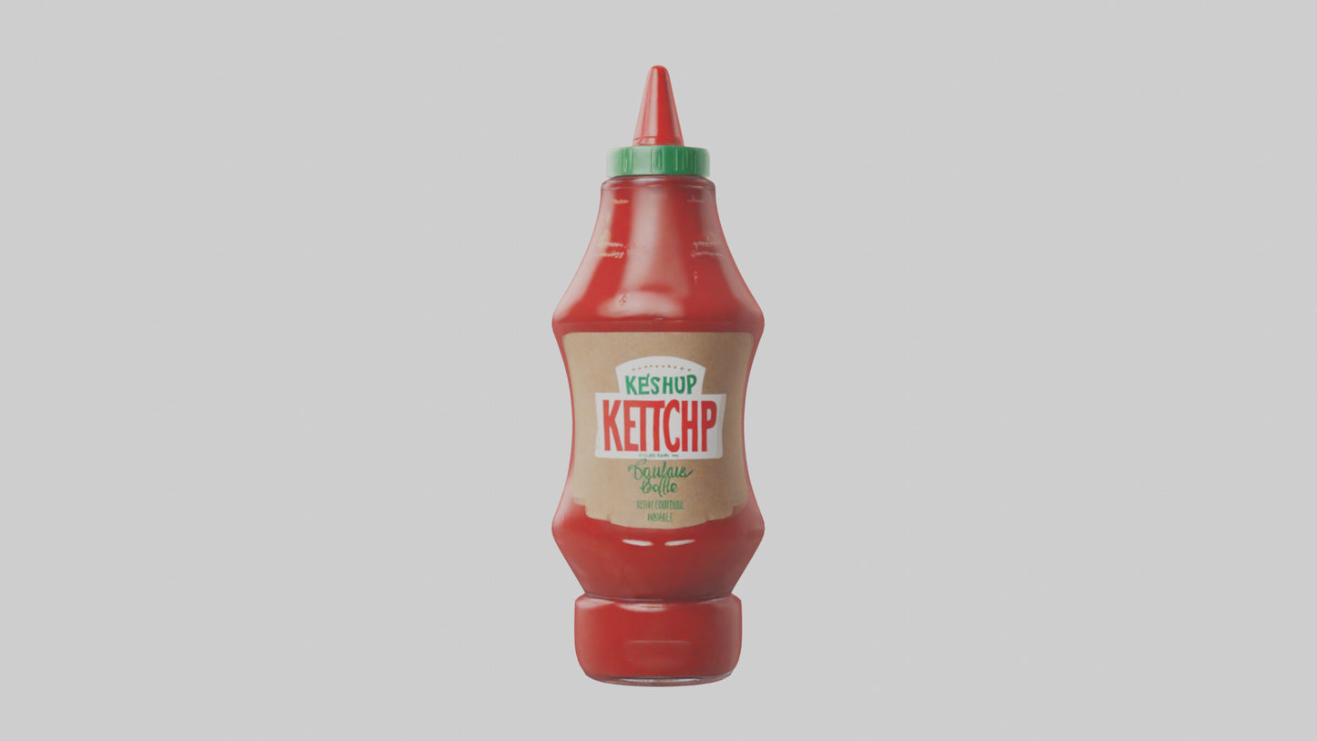 3D model Ketchup Bottle model VR / AR / low-poly