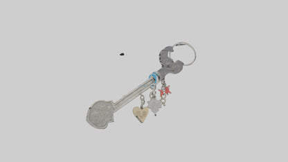 3D model Key with charm keychain model VR / AR / low-poly