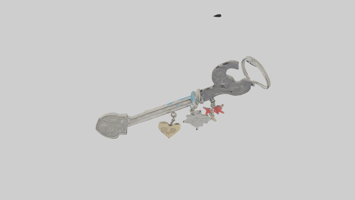3D model Key with charm keychain model VR / AR / low-poly