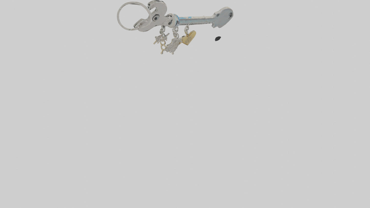 3D model Key with charm keychain model VR / AR / low-poly
