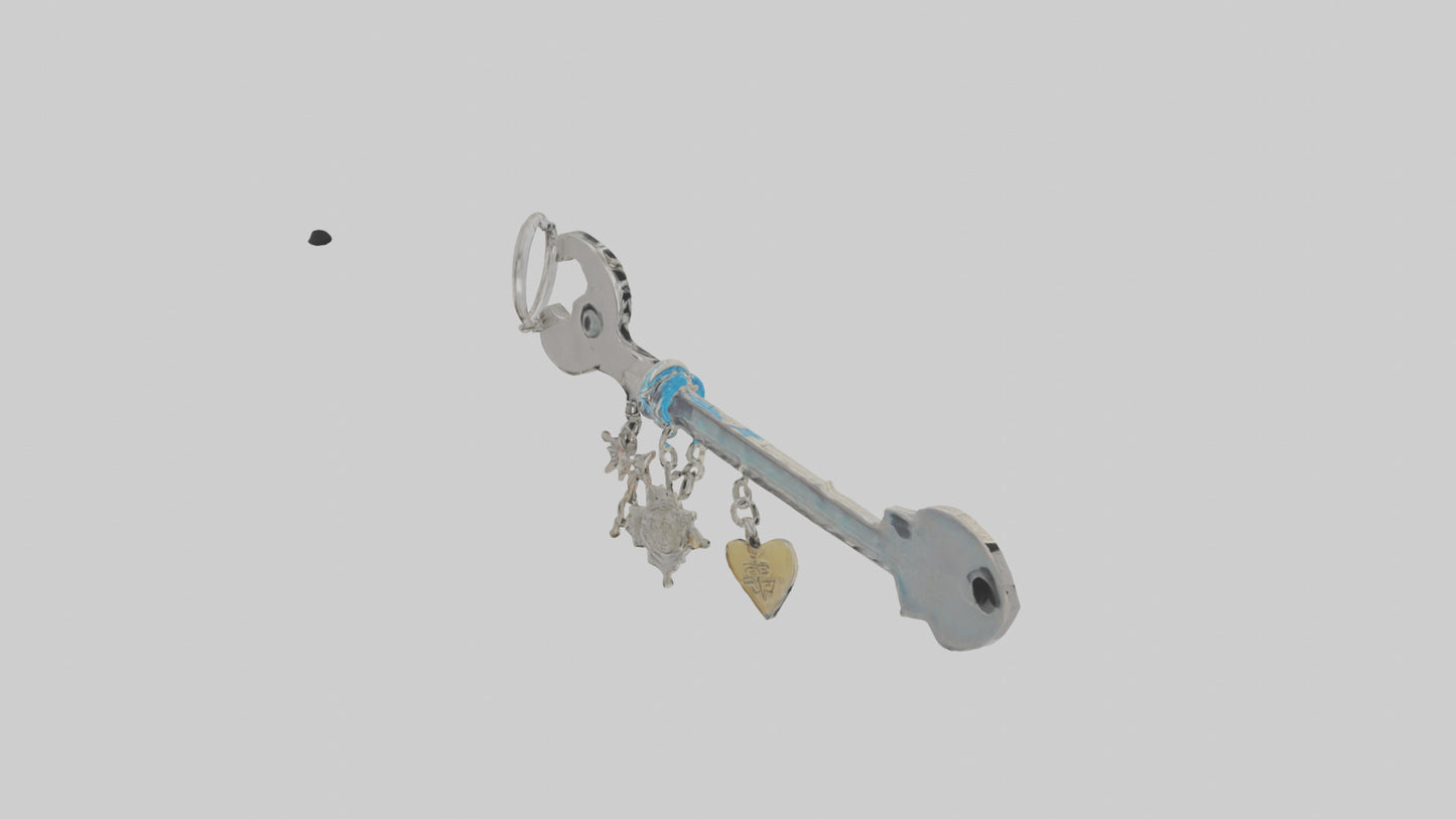 3D model Key with charm keychain model VR / AR / low-poly