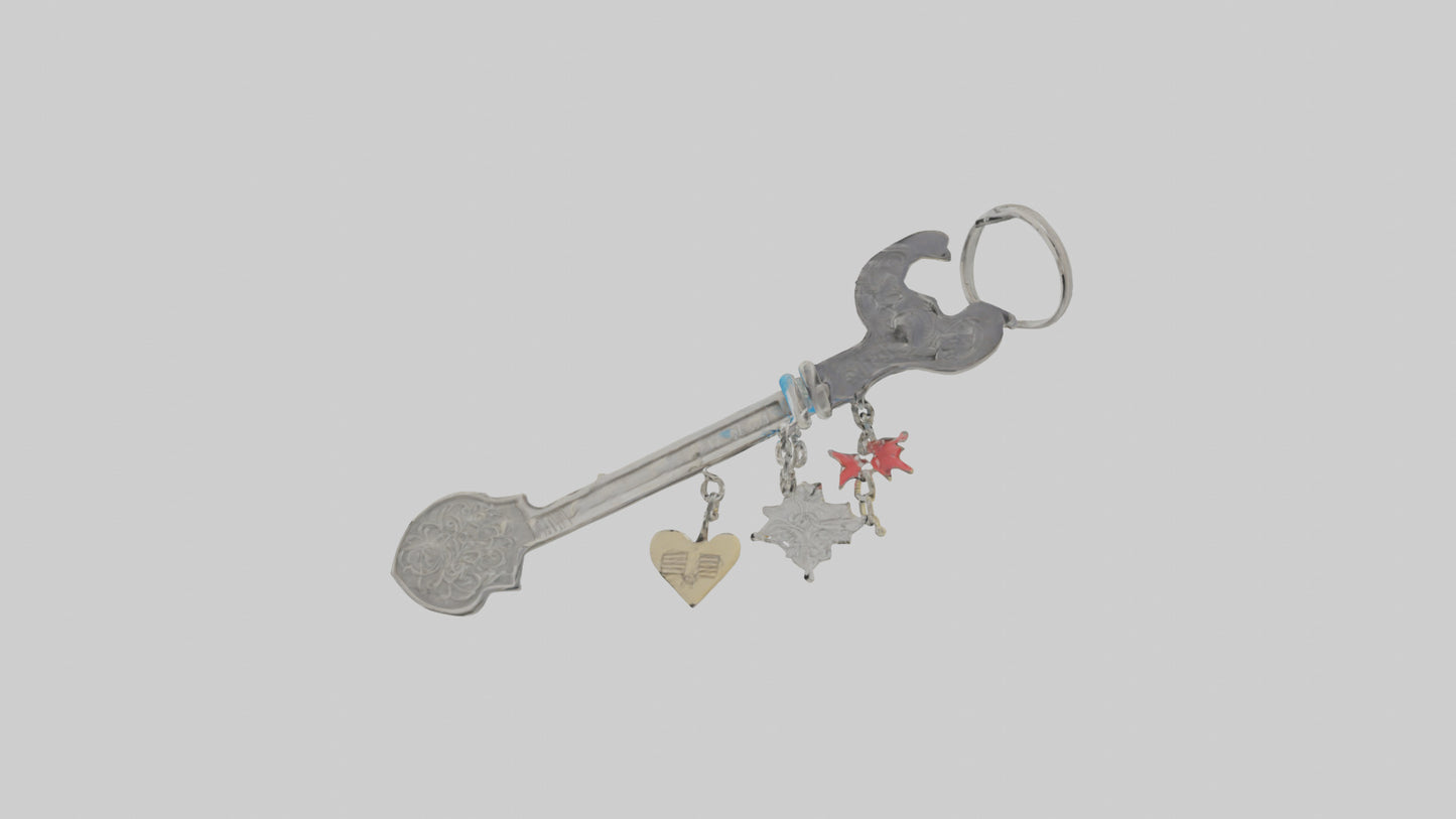 3D model Key with charm keychain model VR / AR / low-poly