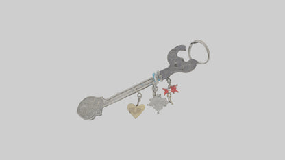 3D model Key with charm keychain model VR / AR / low-poly