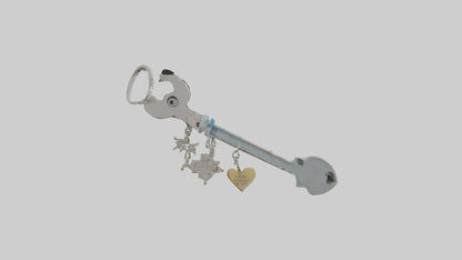 3D model Key with charm keychain model VR / AR / low-poly