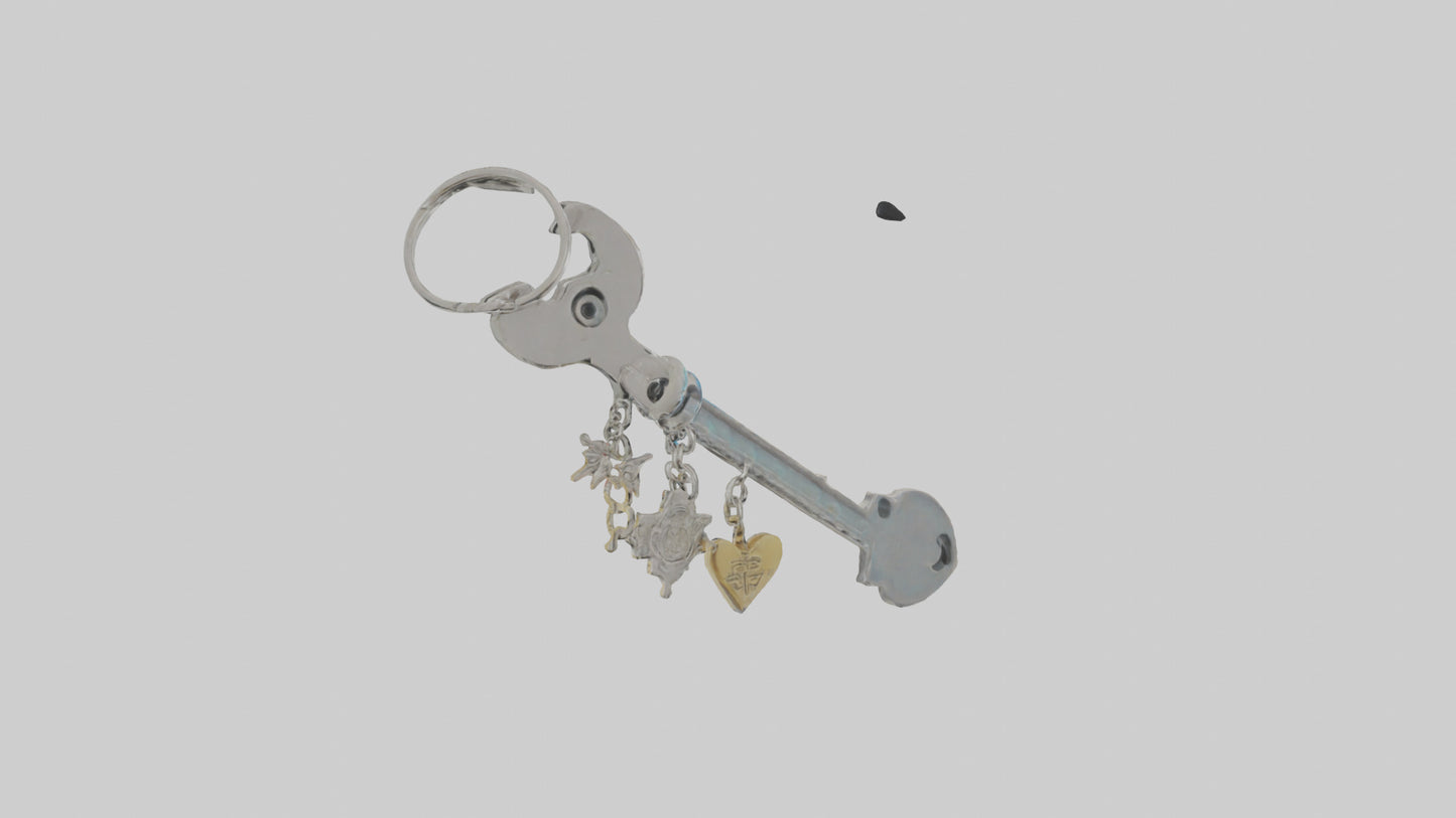 3D model Key with charm keychain model VR / AR / low-poly