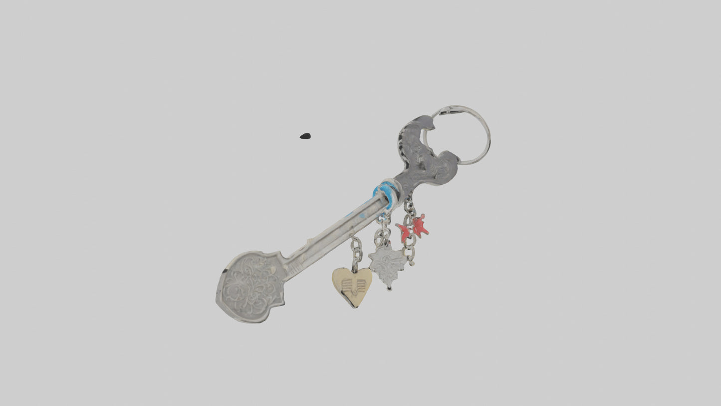 3D model Key with charm keychain model VR / AR / low-poly