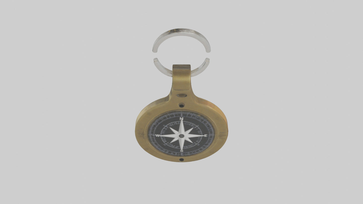 3D model Keychain with compass model VR / AR / low-poly