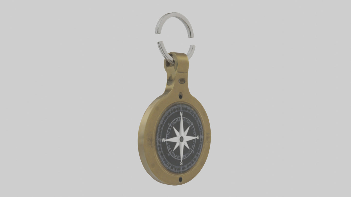 3D model Keychain with compass model VR / AR / low-poly
