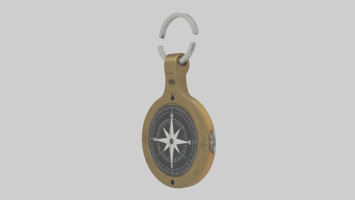 3D model Keychain with compass model VR / AR / low-poly