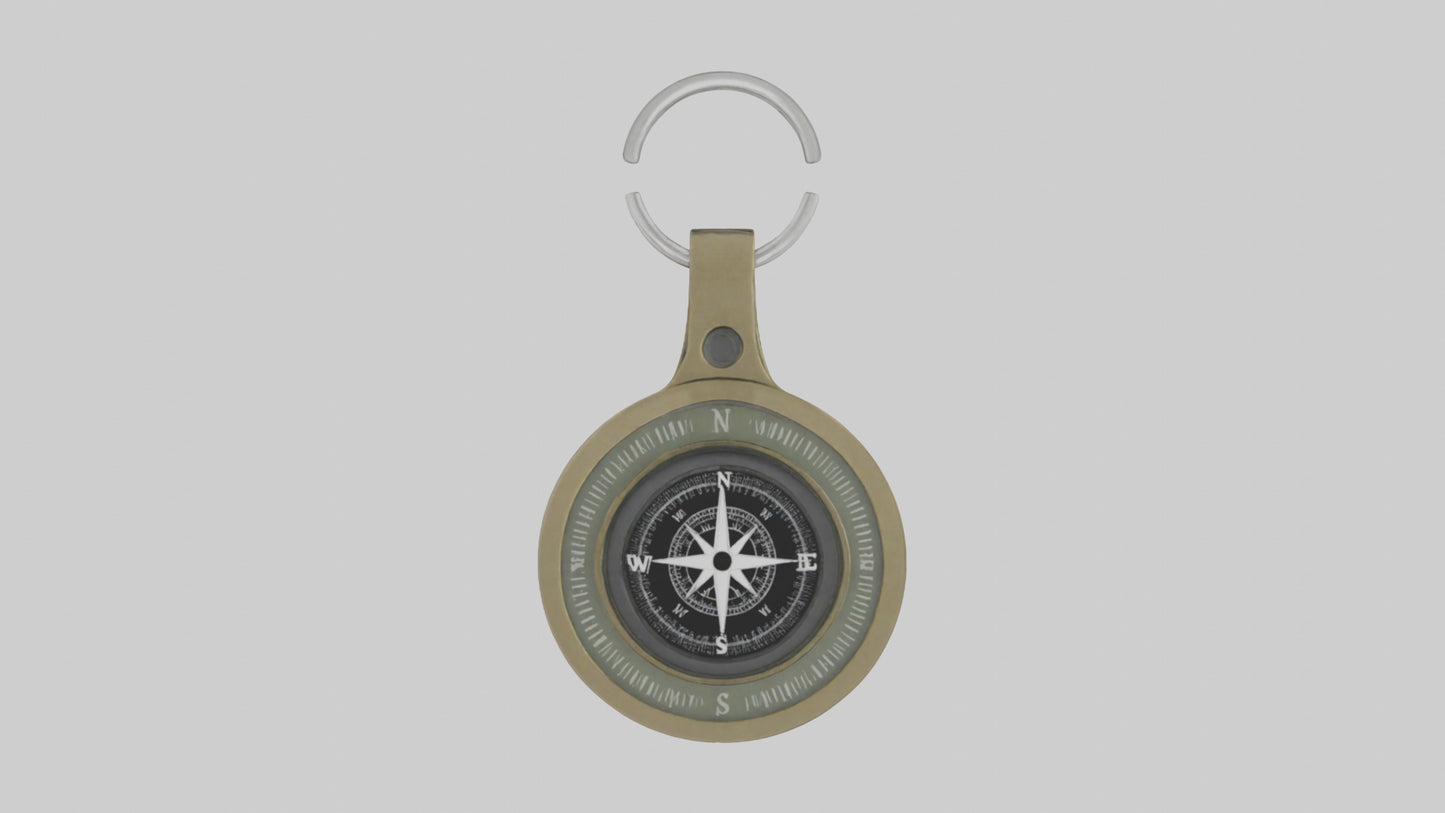 3D model Keychain with compass model VR / AR / low-poly