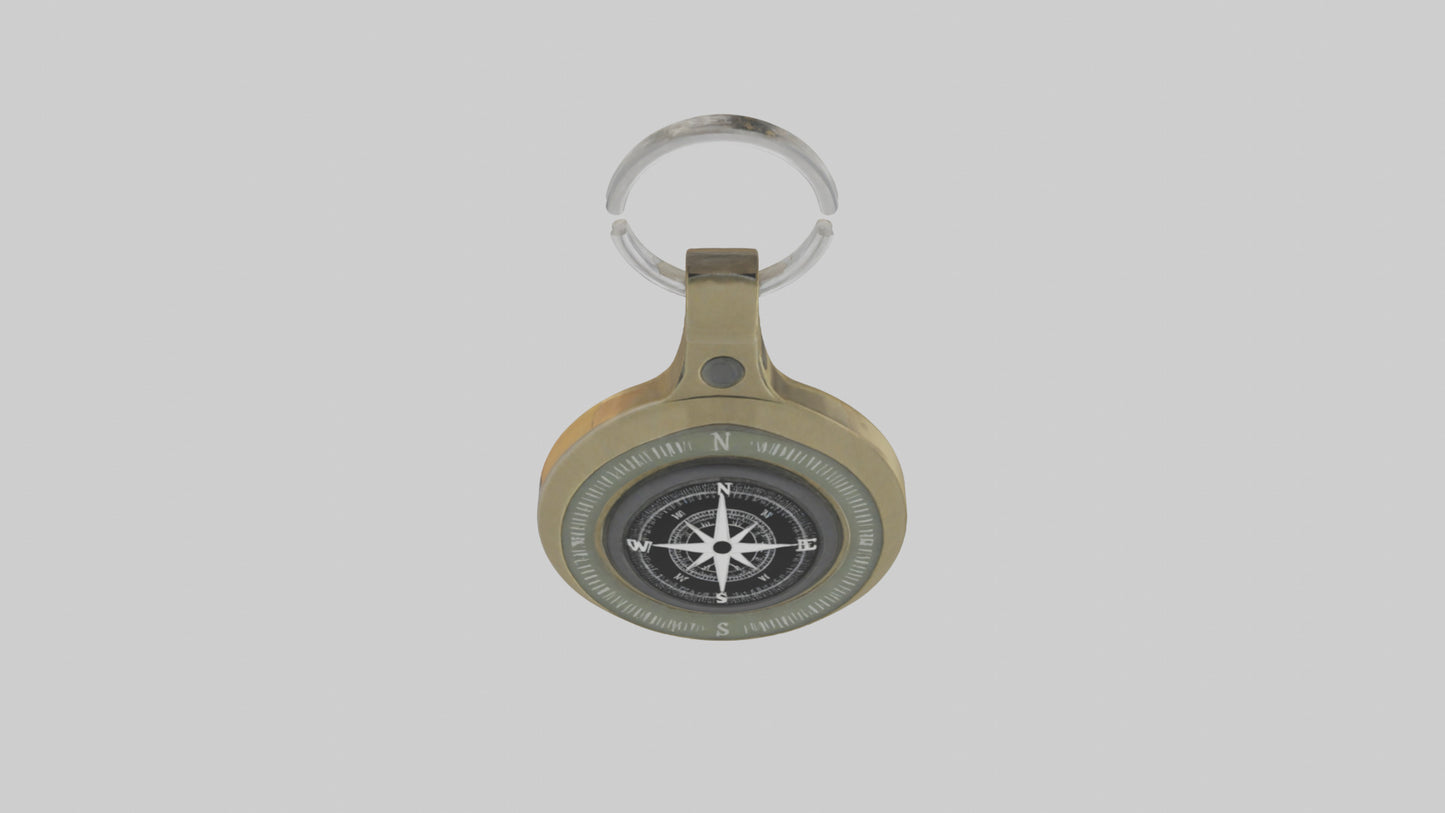 3D model Keychain with compass model VR / AR / low-poly