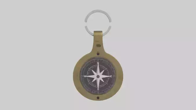 3D model Keychain with compass model VR / AR / low-poly
