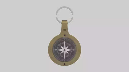 3D model Keychain with compass model VR / AR / low-poly