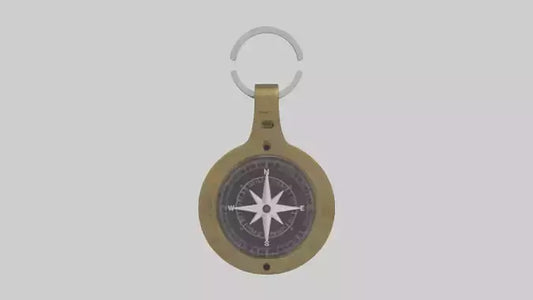3D model Keychain with compass model VR / AR / low-poly
