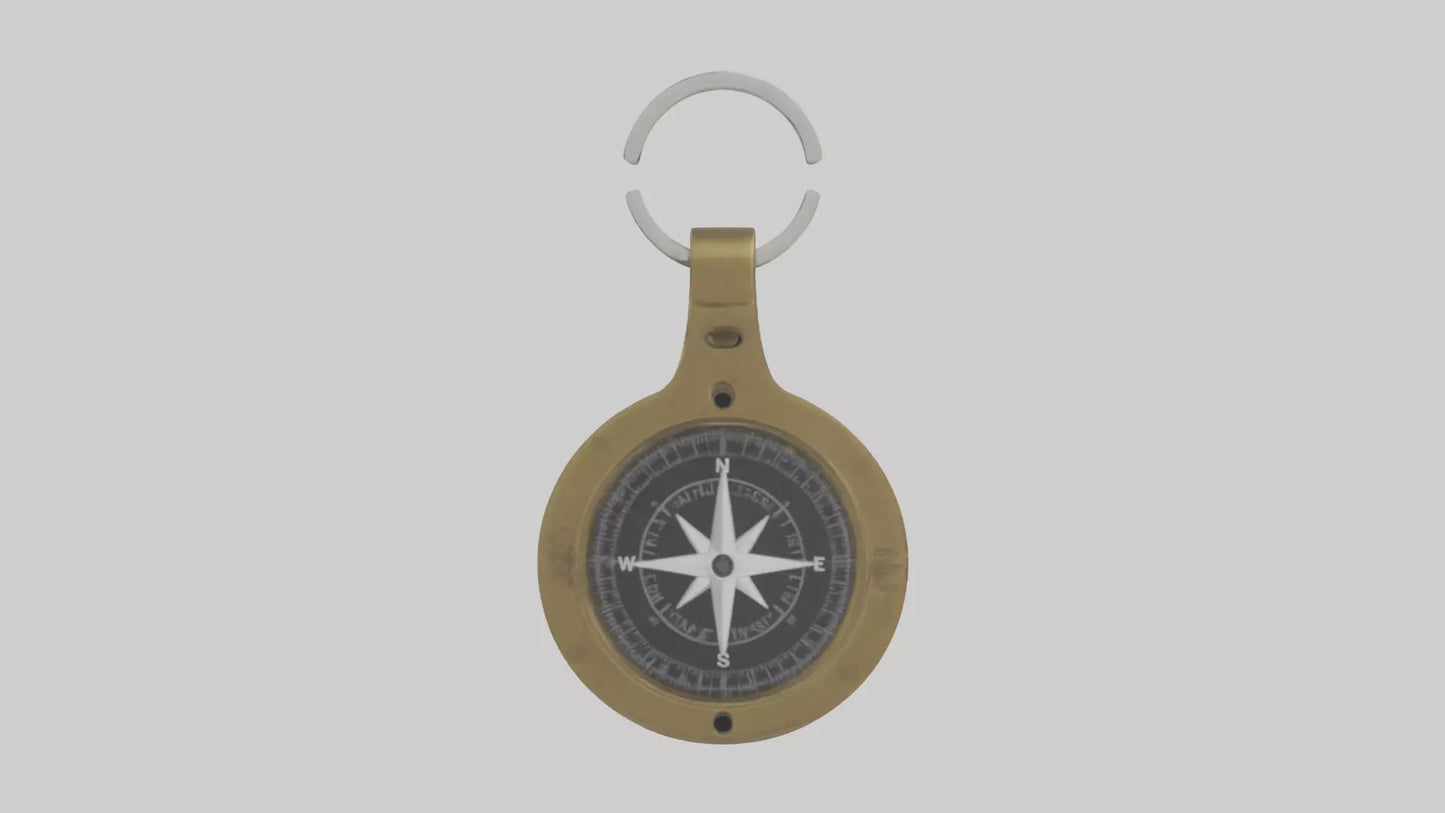 3D model Keychain with compass model VR / AR / low-poly