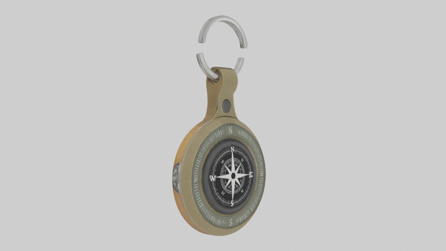 3D model Keychain with compass model VR / AR / low-poly