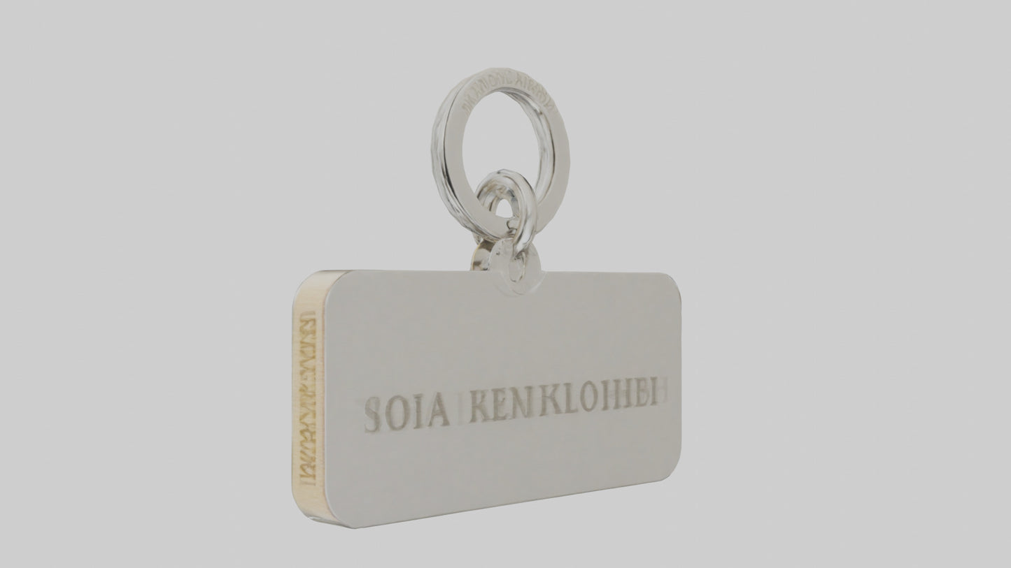 3D model Keychain with name engraving model VR / AR / low-poly