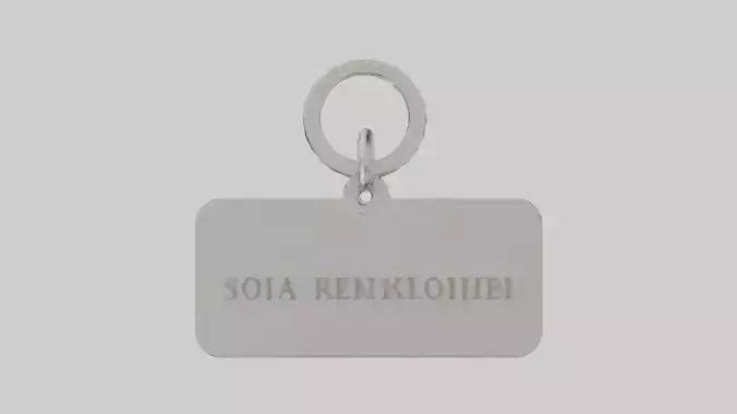 3D model Keychain with name engraving model VR / AR / low-poly