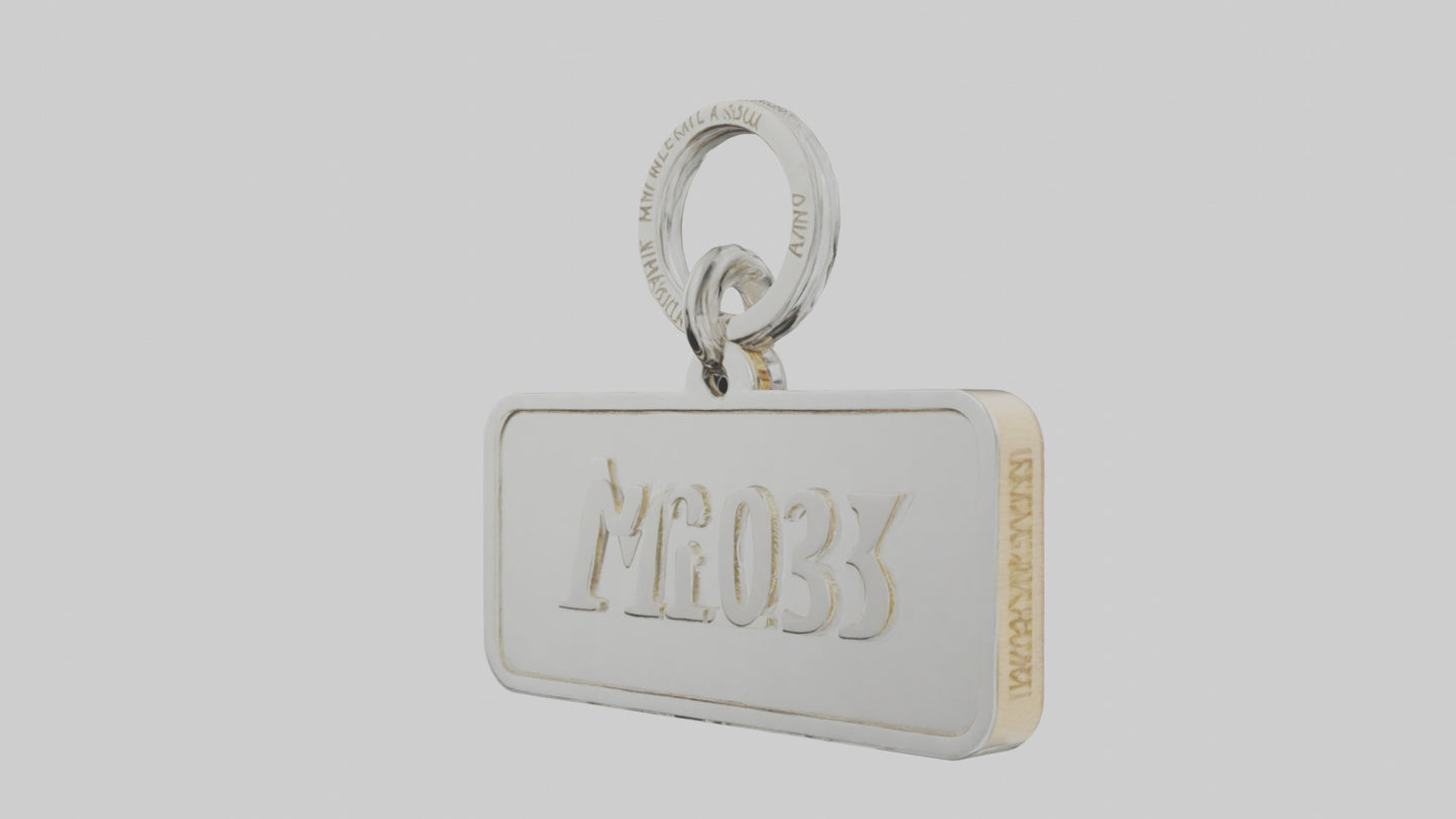 3D model Keychain with name engraving model VR / AR / low-poly