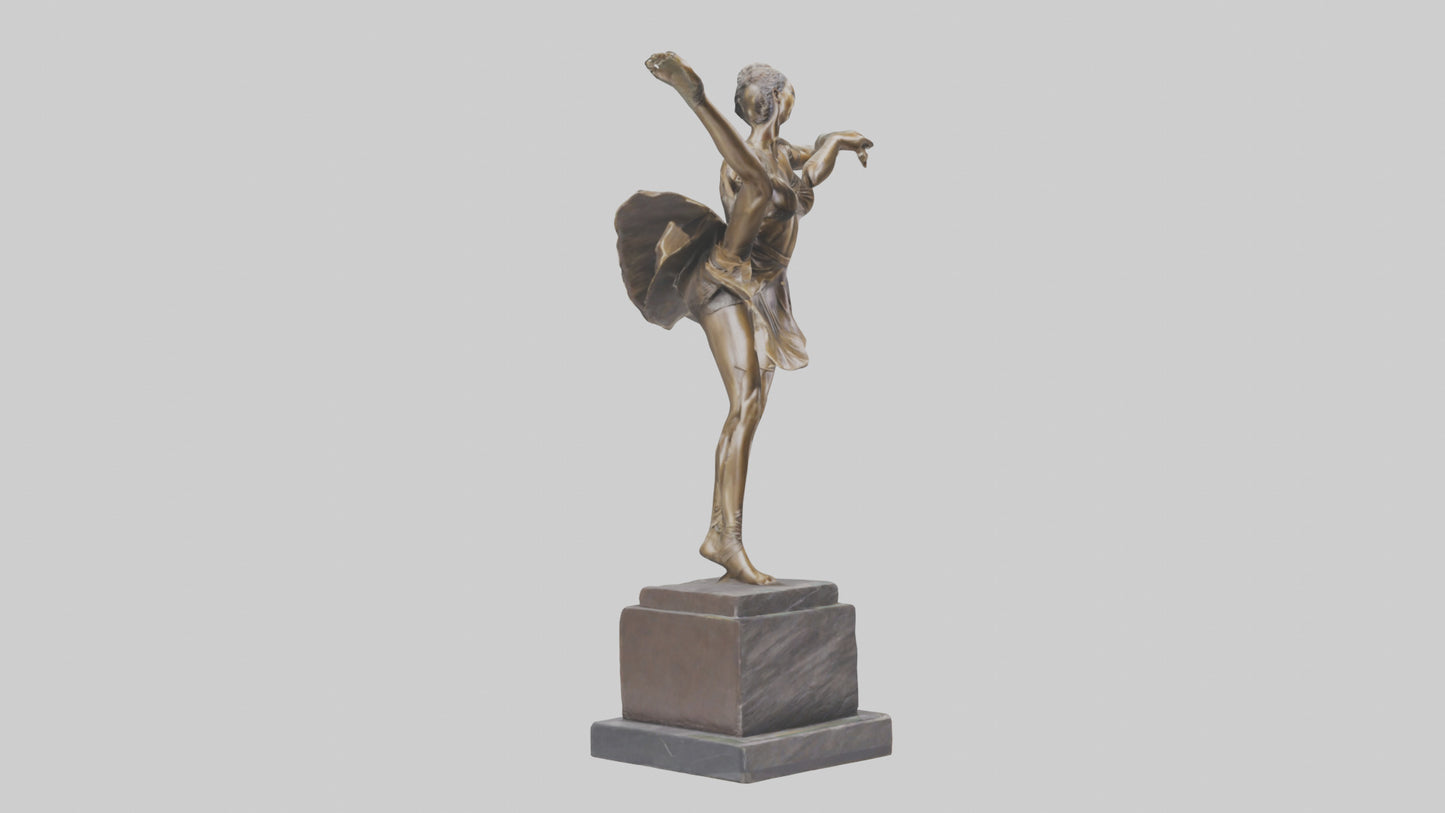 3D model Kicking Dancer statue model VR / AR / low-poly