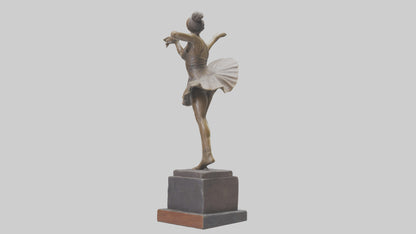 3D model Kicking Dancer statue model VR / AR / low-poly