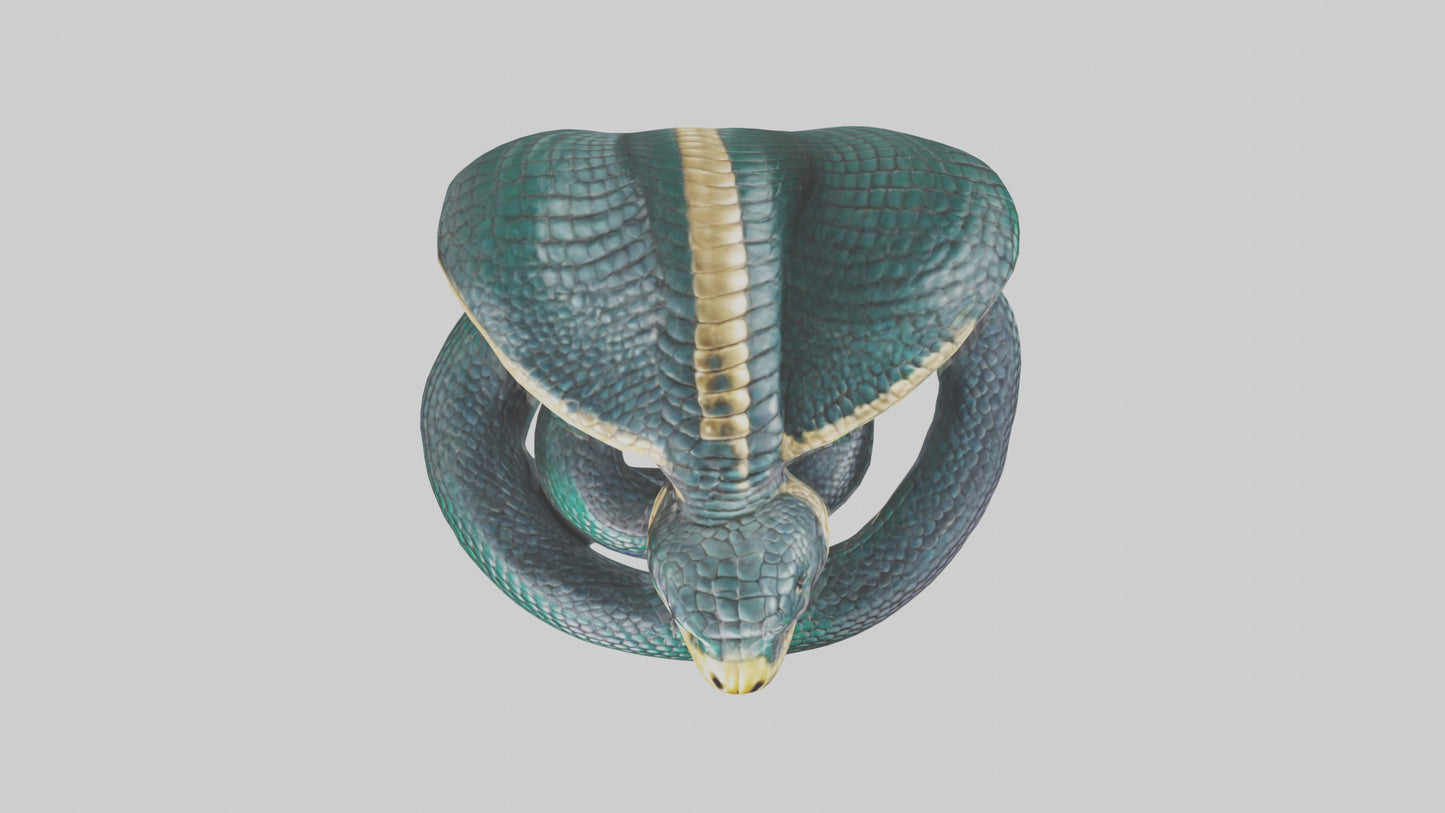 King Cobra statue model VR / AR / low-poly