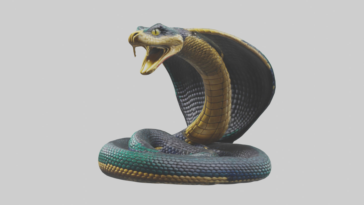 King Cobra statue model VR / AR / low-poly