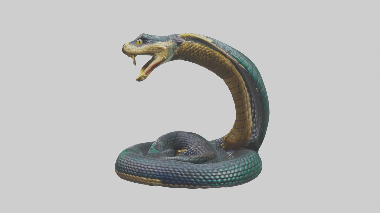 King Cobra statue model VR / AR / low-poly