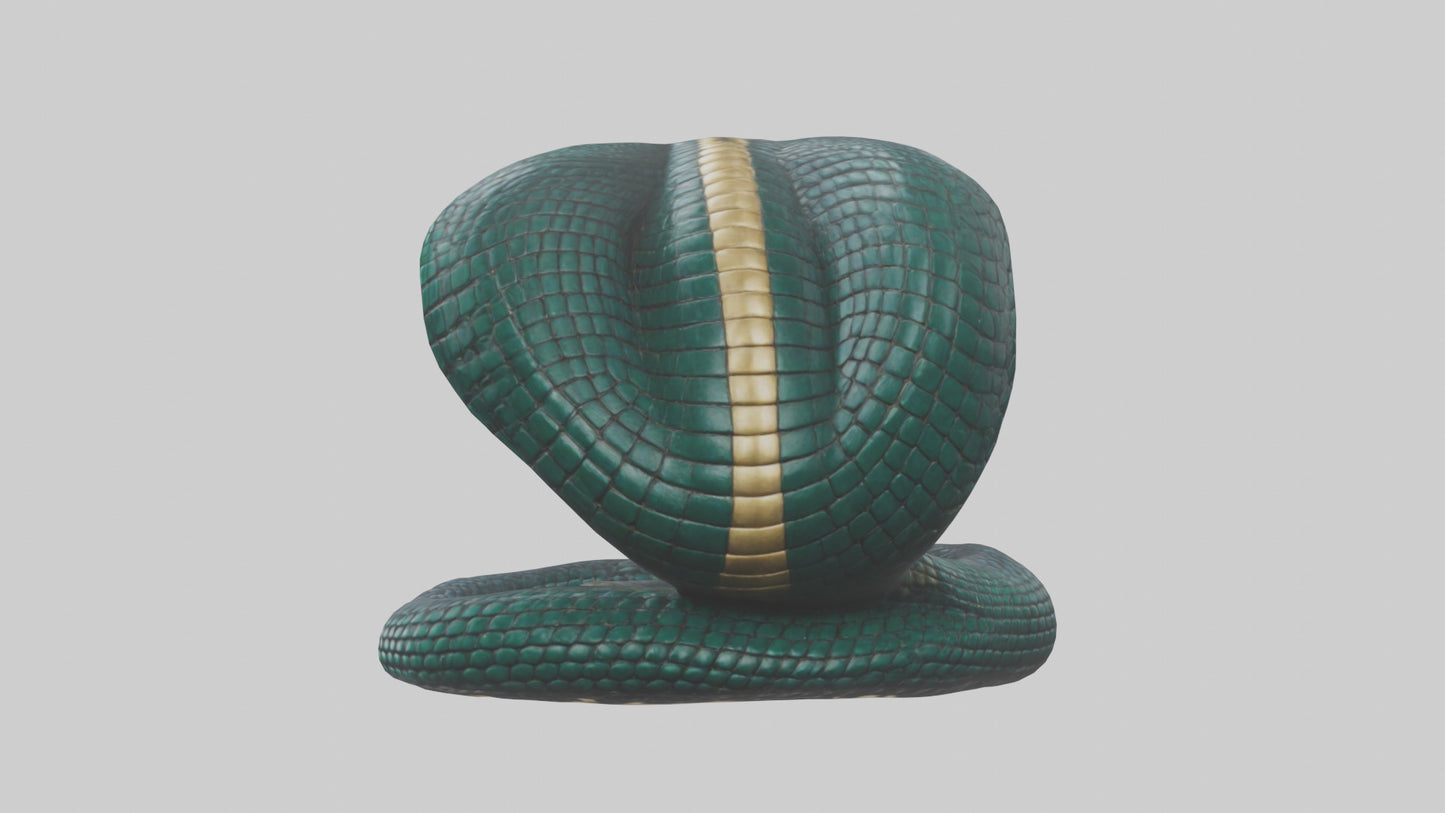 King Cobra statue model VR / AR / low-poly