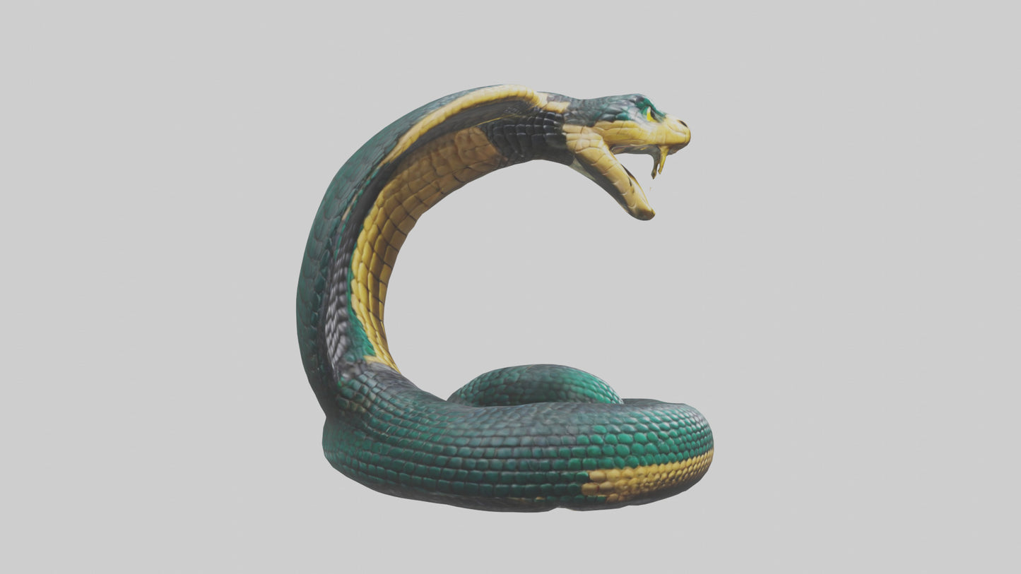 King Cobra statue model VR / AR / low-poly