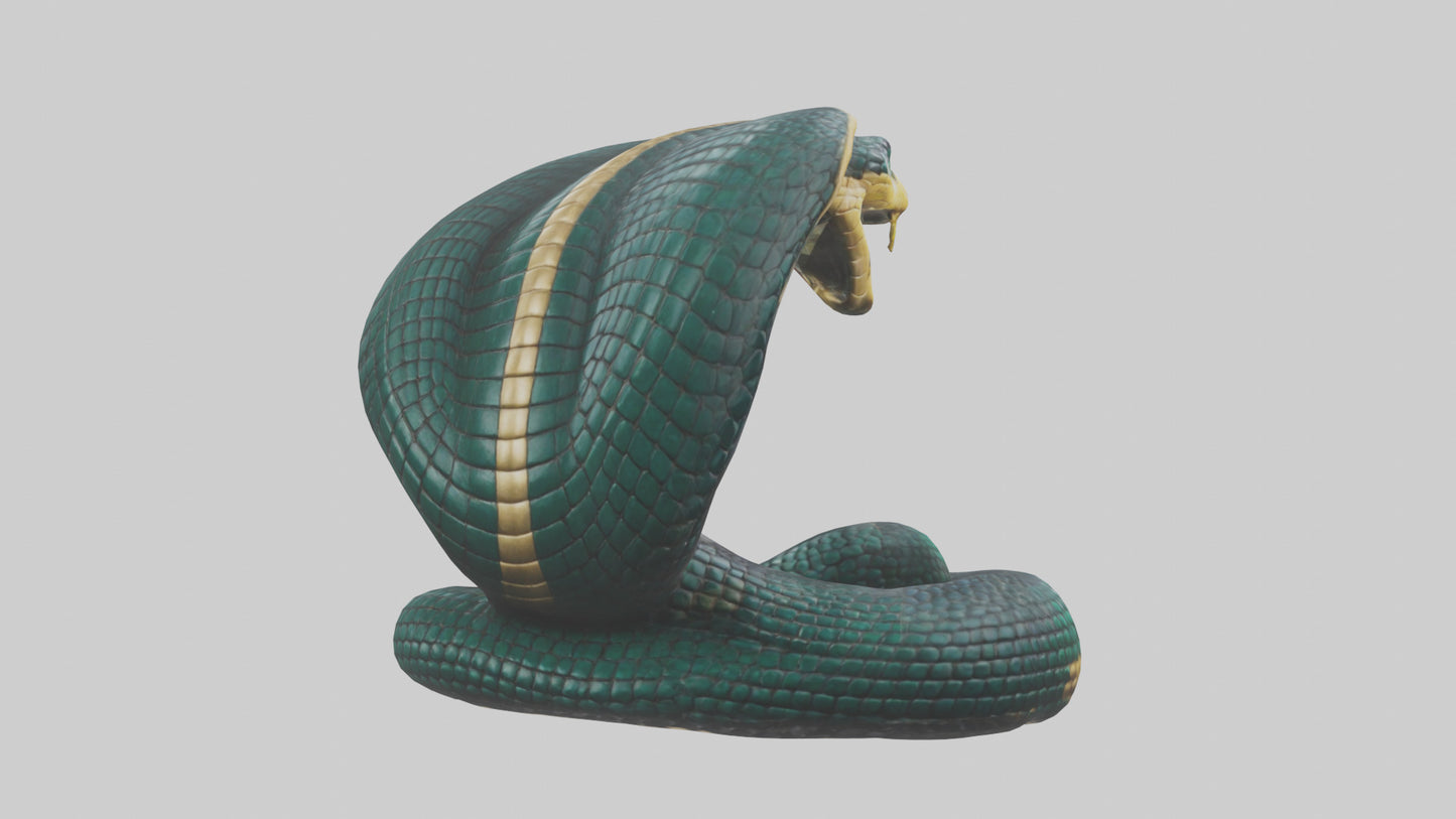 King Cobra statue model VR / AR / low-poly