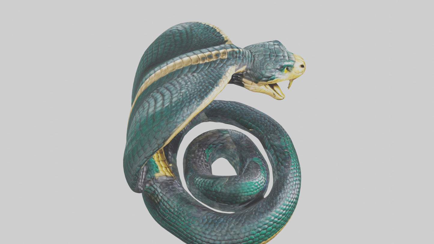 King Cobra statue model VR / AR / low-poly