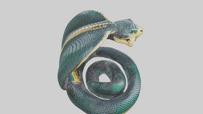 King Cobra statue model VR / AR / low-poly