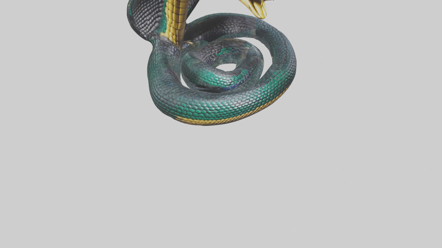 King Cobra statue model VR / AR / low-poly