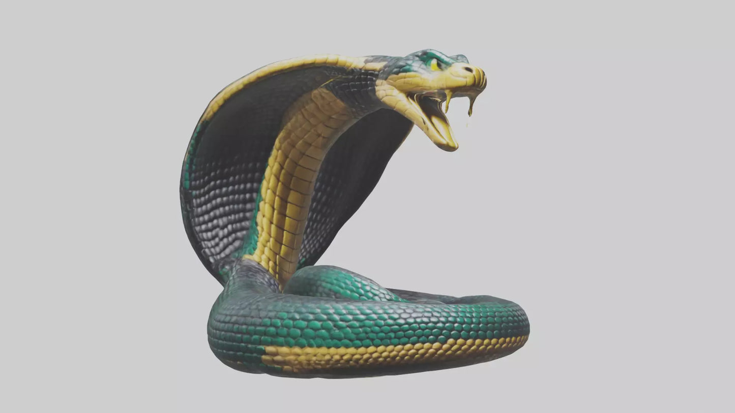 King Cobra statue model VR / AR / low-poly