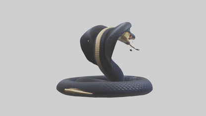 King Cobra striking model VR / AR / low-poly