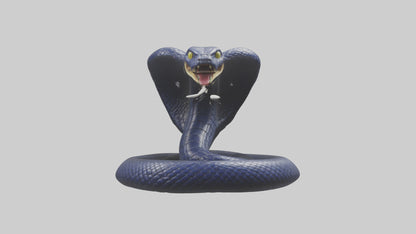 King Cobra striking model VR / AR / low-poly