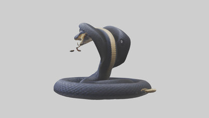 King Cobra striking model VR / AR / low-poly