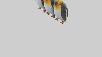 King Penguin huddling model VR / AR / low-poly