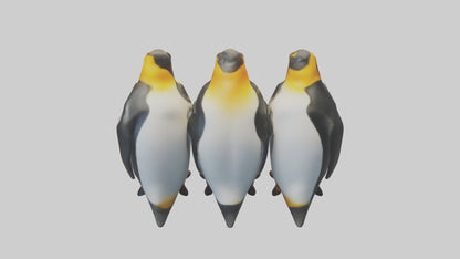 King Penguin huddling model VR / AR / low-poly