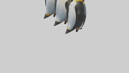 King Penguin huddling model VR / AR / low-poly