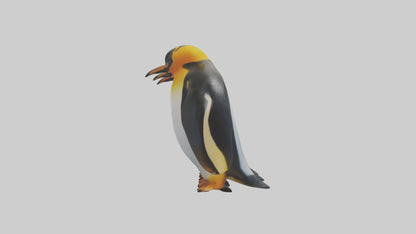 King Penguin huddling model VR / AR / low-poly