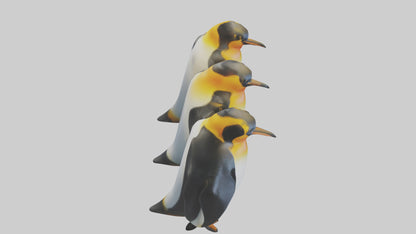 King Penguin huddling model VR / AR / low-poly