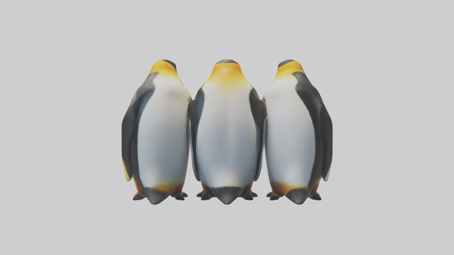 King Penguin huddling model VR / AR / low-poly