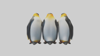 King Penguin huddling model VR / AR / low-poly